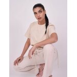 Project x paris t - shirt crop avec cordon de serrage ivoir xs