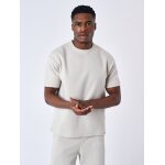 Project x paris t - shirt signature textur� greige / blanc cass� s