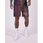 Project x paris short motif logo d�grad� arc - en - ciel noir s