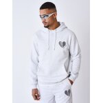Project x paris sweat � capuche c?ur bris� gris m�tal l