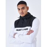 Project x paris sweat � capuche style coupe vent bicolore blanc / noir xl