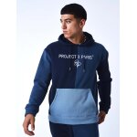 Project x paris sweat � capuche tricolore en maille bleu nuit m