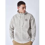 Project x paris sweat � capuche zipp� imprim� monogramme greige s