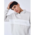 Project x paris sweat col polo bande couleur - gris clair, taille - s