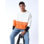 Project x paris sweat col rond color block en maille orange m