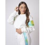 Project x paris sweat crop texture relief et bande d�grad� blanc xl