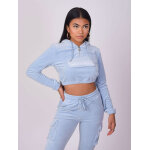 Project x paris sweat velours court  capuche couleur - bleu ciel, taille - m