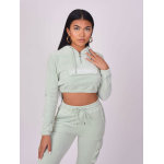 Project x paris sweat velours court  capuche couleur - vert d'eau, taille - l