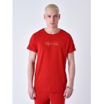 Project x paris t - shirt classique bandes brodé épaule couleur - rouge, taille - m Project x paris t - shirt classique bandes brodé épaule couleur - rouge, taille - m