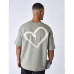 Project x paris t - shirt coeur brod street couleur - olive, taille - s