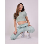 Project x paris t - shirt crop avec bords surfils couleur - vert d'eau, taille - xs