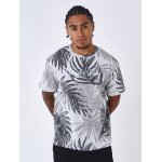 Project x paris t - shirt motif all over feuilles de palmier couleur - gris clair, taille - s