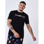 Project x paris t - shirt oversize logo broderie multicolores couleur - noir, taille - s