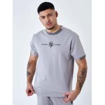 Project x paris t - shirt uni avec bande logo couleur - gris clair, taille - s