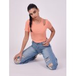 Project x paris top asymétrique manches courtes couleur - orange, taille - l Project x paris top asymétrique manches courtes couleur - orange, taille - l