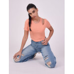 Project x paris top asymtrique manches courtes couleur - orange, taille - l