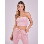 Project x paris top en velours � bretelles fines rose poudr� l