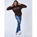 Project x paris veste a capuche zipp� � broderie origin marron s