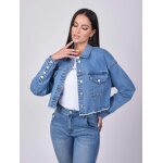 Project x paris veste courte basic denim bleu couleur - bleu, taille - m