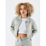 Project x paris veste crop en denim délavé couleur - bleu, taille - m Project x paris veste crop en denim délavé couleur - bleu, taille - m