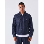 Project x paris veste en cuir effet denim couleur - bleu, taille - xxl
