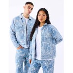 Project x paris veste en denim unisexe  motif abstrait couleur - bleu, taille - xxl
