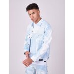 Project x paris veste en denim motif tie & dye bleu clair xl