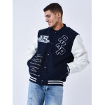 Project x paris veste oversize style universitaire avec cusson brods couleur - bleu, taille - s