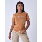 Project x paris t - shirt femme signature couleur - camel, taille - l