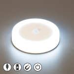 Lampe led sous - meuble magnetic avec batterie / capteur crpusculaire, ronde, blanche easy