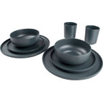 Set de vaisselle noir mlamine patom 16 pcs bo - camp