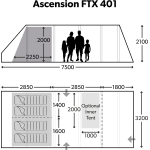 Tente intérieur / cabine de couchage pour tente familiale ascension ftx 401 + 1 dometic Tente intérieur / cabine de couchage pour tente familiale ascension ftx 401 + 1 dometic