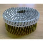 Kicloutou pointes 16� 2. 3x50 mm crant�es inox a2 tb en rouleaux plats fil pvc x 5250