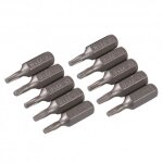 Silverline 10 embouts t10 chrome - vanadium 25mm torx