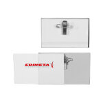 Badge rigide 57x90 mm + clip + epingle