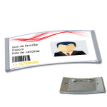 Badge rigide bomb lux 34 x 74 mm epingle clip