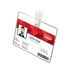 Badge universel 60x87 mm + pince plastique