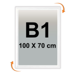 Cadre affich. clic - clac mural 100 x 70cm blanc 9003