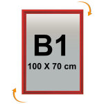 Cadre affich. clic - clac mural 100 x 70cm rouge 3020