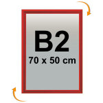 Cadre affichage clic - clac mural 70x50 cm rouge 3020