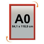 Cadre affichage clic - clac mural a0 rouge 3020