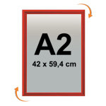 Cadre affichage clic - clac mural a2 rouge 3020