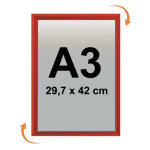 Cadre affichage clic - clac mural a3 rouge 3020