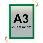 Cadre affichage clic - clac mural a3 vert 6029