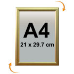Cadre affichage clic - clac mural a4 or / gold