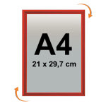 Cadre affichage clic - clac mural a4 rouge 3020