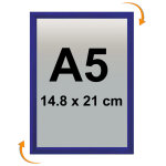 Cadre affichage clic - clac mural a5 bleu ral 5002