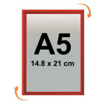 Cadre affichage clic - clac mural a5 rouge ral 3020