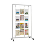 Cadre autoportant + 12 porte - visuels a4 sur roulettes - 185x106cm