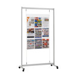 Cadre auto - portant sur roulette + panneau 9 visuel a4 - 182x106 cm
